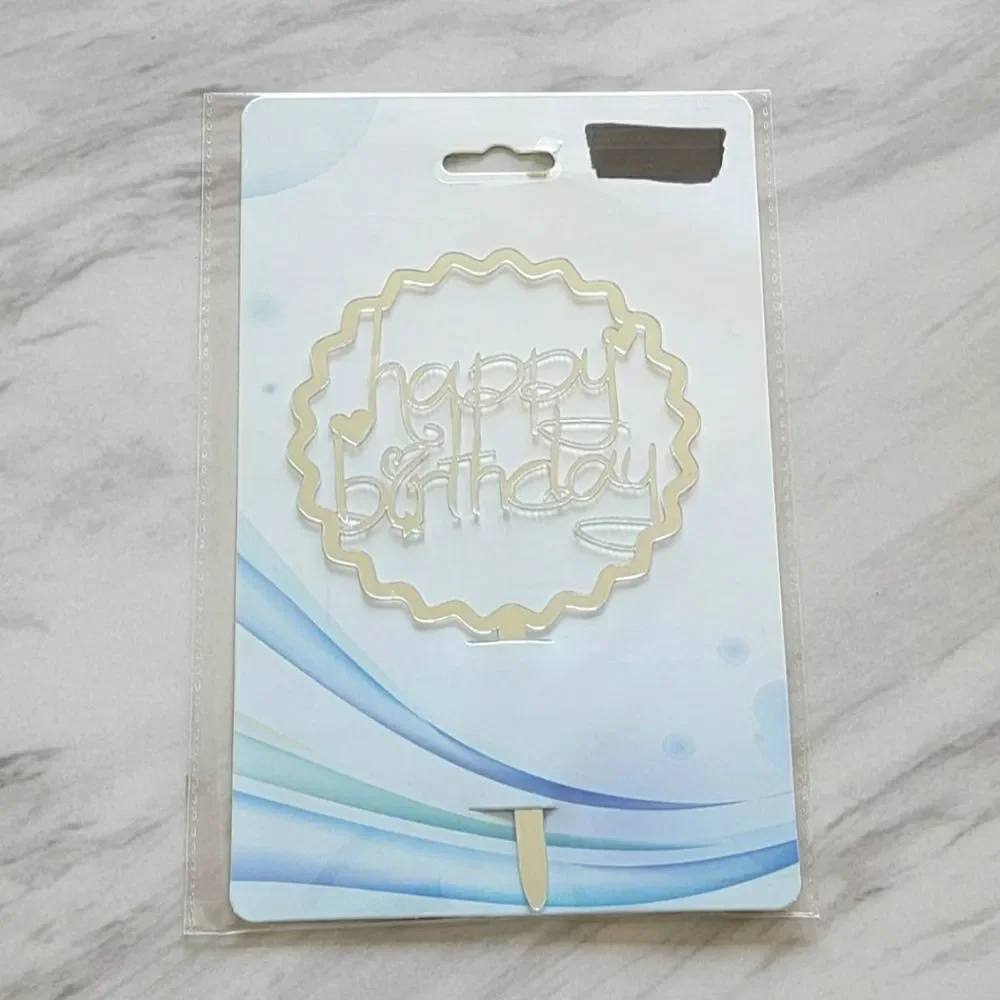 𝅺Happy Birthday Mirror Chic Cake Topper Party NWT